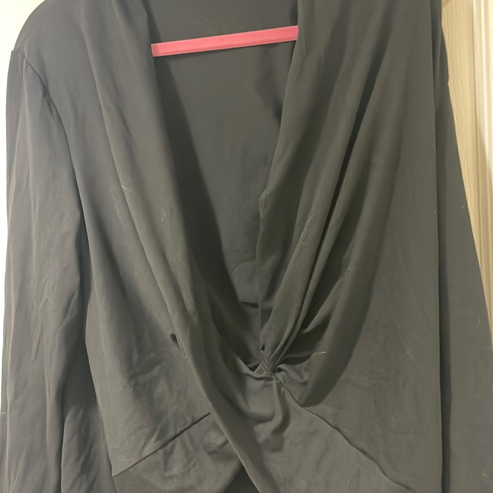 Long sleeve deep v top